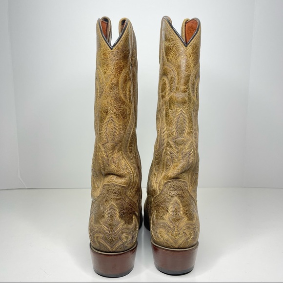 DAN POST Cowboy Boots Size 9 Tan Style 2231 - Picture 12 of 16